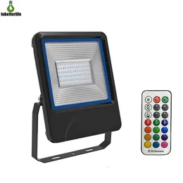 10W 20W 30W 50W 100W RGB LED는 방수 LED 홍수 빛 풍경 벽 램프 AC 85-265V 야외 조명 (21) 원격 키 제어 투광 램프