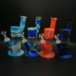 Tragbare Silikon-Wasserpfeife Glasbong Dab Rig dicke Shisha kostenlos DHL