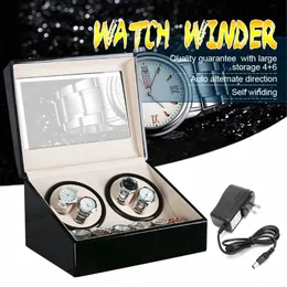US plug Automatic Mechanical Watch Winders Black PU Leather Storage Box Collection Watch Display Jewelry Winder Box CX200807