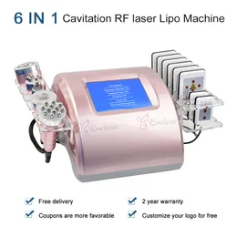 Macchina per il lifting del viso a radiofrequenza a 5 teste Macchina per il dimagrimento del corpo di cavitazione rf liposuzione laser liposuzione 6 in 1 dispositivo di bellezza