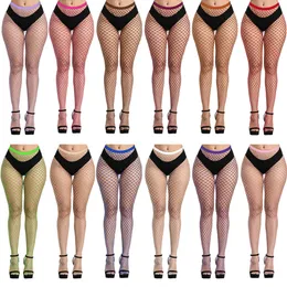 Meia-calça de cintura alta meias arrastão sexy coxa meias altas malha net meia-calça jogo para mulher roupa interior curta vontade e areia presente