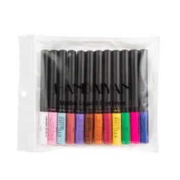 12-teiliges flüssiges Eyeliner-Set, bunter flüssiger Eyeliner-Stift HANDAIYAN Mattflüssiger Eyeliner-Stift, Eyeliner-Make-up