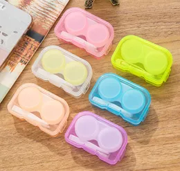 Slumpmässig Färg Transparent Pocket Plastic Kontaktlins Väska Travel Kit Easy Ta Kontakta Linsbox Förvaringssätt behållarehållare