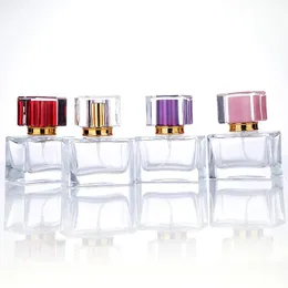 High-Grade 30ml 50ml Square Glass Refillable Perfume Bottle Empty Colorful Makeup Atomizer Pump Spray Bottles