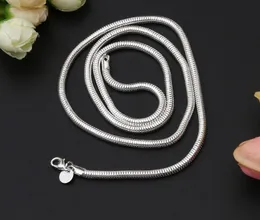 925 Silver Plated Snake Chain Necklaces Bracelet for Woman Size 4mm 18 20 22 24 26 28 30 inch Bracelet 4mm 21cm