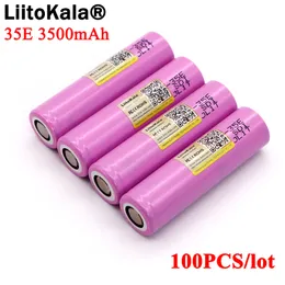 100PCS Liitokala Original INR18650-35E 3.7V 3500mAh Max 13A Discharge Power Battery For Flashlight batteries