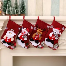 Jul stora strumpor snögubbe Santa Claus Candy Presentväskor Hållare Xmas Socks Hanging Ornament Jul Decor Sea Shipping LSK1102