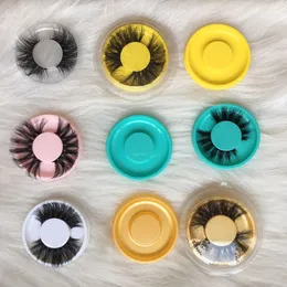 New colorful Round Boxes Other Makeup Cute Mink Candy False Eyelashes Packaging Box Empty Lashes Case Packing For Make Up