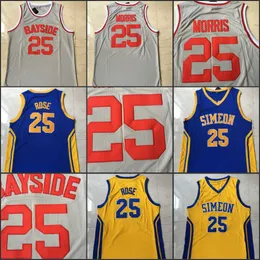 College Basketball Wears Movie 25 Zack Morris Derrick Rose Simeon Jersey Bayside Tigers College Basketball mens Jerseys 100% Stiched Size S-XXL