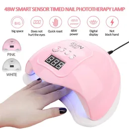 GÜNEŞ 5X Çiviler Kurutucu 48W Buz Manikür Kurutma İçin Jel Vernik 24 LED UV Nail Lambası 200924