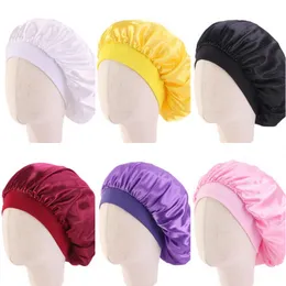 Kid Bath Hat Wide Brim Inbyggd Sovhattar Godisfärg Elastisk Hår Bonnets Silk Satin Round Head Wrap Sovrum Produkter 4 22ba B2