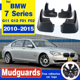 カースタイリングスプラッシュガード泥ガード泥フラップ2010-2015 BMW 7シリーズG11 G12 F01 F02オートマッドガードフェンダー4PCS 2012 2014