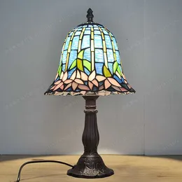 8 cal Direct Producenci Europejska Tiffany Glass Lampa Lotosowa Lampa Salon Sypialnia Bedside Lighting Europejski Studium Nightlight