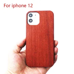 Dla iPhone 12 Max Natural Wood Telefon Cover Anti-Noch Mobile Phone Case 11 Pro 8 Plus X XS Max Screen Protective Sehll