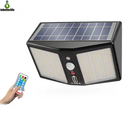 360LED Solar Portable Wall Lamp Garden Motion Sensor Light Waterproof Outdoor 3 lighting color adjustable