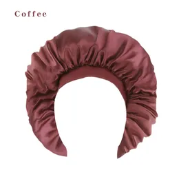 Mulheres Cor Sólida Extra Grande Bonnet Night Catin Caps Elastic Band Dormido Turbante Chapéu Beanie Cuidados com Cabelo