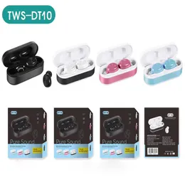 Touch Control TWS DT10 Earphones Earsets BT5.0 DT10 Headphones Magnetic carregamento Earbuds suporte sem fio Chamando Headset Series iPhone Para