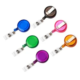 Gratis DHL SHIPPING ID HOLDER NAME TAG CARD KEY BADGE REEL RUM SOLID PLASTIC CLIP-ON RETRACTABLE PULL REEL Partihandel