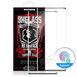 3D-krökt skärmskydd för Samsung Note 20 Ultra S10 Plus Not 10 S20 PLUS HUAWEI P40 Pro Case Friendly Tempered Glas med paket