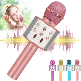 Беспроводной Karaoke Microphone Bluetooth портативный портативный динамик Home KTV Player с танцами Светодиодные фонари
