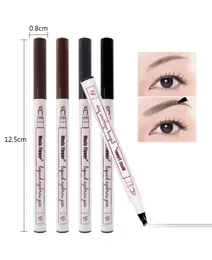 Music Flower Eyebrow Pencil 4 Pointed Waterproof Natural Liquid Eyebrow Enhancers Cosmetics Easy to Wear 4 Colors Available DHL Free