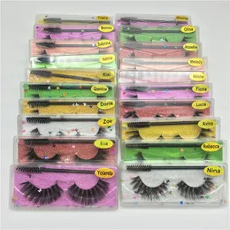 Hot Styles Natural False Eyelashes Soft Light Fake 3D Mink Eyelash Glitter Eyelash Extension Mink Lashes With Eyelash Brush Makeup