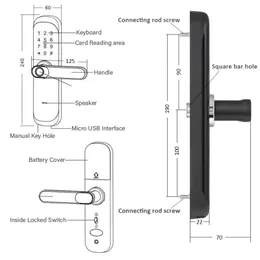 Freeshipping Fingerprint Lock Wifi Tuya Smartlife APP IC Card Digital Code Electronic Door Lock Home Security Mortise Lock X3