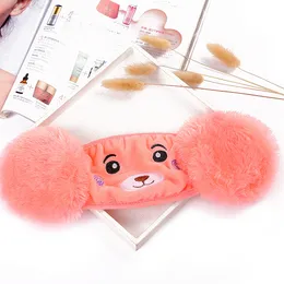 2 in 1 maschera per il viso dell'orso del fumetto del bambino con la protezione dell'orecchio della peluche spessa e calda maschere per la bocca dei bambini inverno bocca-muffola per bomboniere calde