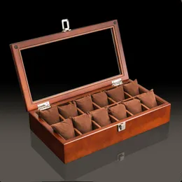 New Wood Watch Display Box Organizer Black Top Watch Träfodral Mode Klocka Förvaring Förpackning Presentkartong Smycken Väskor W027 CX200807