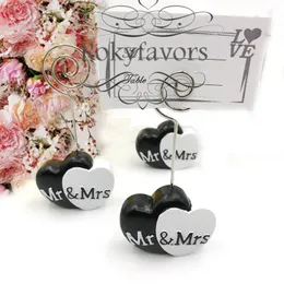 50PCS Mr. and Mrs. Heart Place Card Holders Wedding Favors Party Table Decoration with Paper Card Engagement Party Name Card Holder