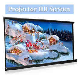 16: 9 100 tums vikbar projektor HD-skärm Kanvas Front Home Theatre Projection Screen High Brightness Movie Projector