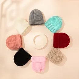 A861 Höst Vinter Spädbarn Baby Hat Kids Knitted Cap Girls Boys 0-3 Månad Babyer Varma Mössa Kepsar 8 färger