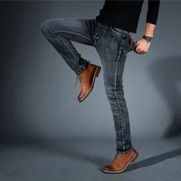 N57j Mens Jeans 2021 Cholyl Men Midweigth Stretch Spandex Denim Slim Fit Pants for Business Jean Blue and Black Colors