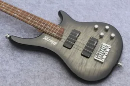Custom 6 string grey burst Bass ,One piece Body and rosewood Fingerboard 24 Frets,China Electric Guitar Bass