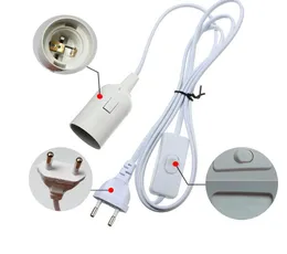 E27 Lamp Bases Pendant Lights 1 8m Power Cord Cable EU US Plug Hanging Lamp Adapter With Switch Wire For Pendant E27 Socket Hold 2275R