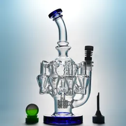 11 인치 독특한 워터 유리 봉양 매트릭스 Perc Oil Dab Rigs Octopus Arms Recycler 퍼콜러 세라믹 네일 탄수화물 캡 14mm 암 암 조인트