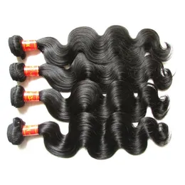 Dhgate Hair Products Malaysiska Virgin Hair Body Wave 4Bundles 400G LOT Obehandlad Remy Human Hair Buntar Vävar Naturlig färg