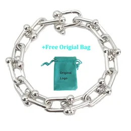 شعار جديد لتصميم أجهزة U سوار Link للنساء Wen Fashion Luxury Ag925 Silvers Brand Cuff Bracelets Jewelry T Original Bag9449067