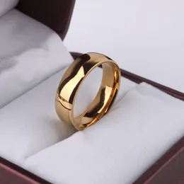 Gold rings simple smooth face stainless steel ring 316 titanium