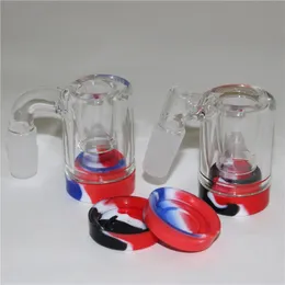 Glass Ash Catcher Bowls Hookah med 45 ﾰ och 90 ﾰ 14 mm Joint Bubbler Bong Ashcatcher Silicone Container Dabber Tool