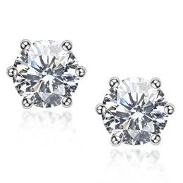 Argento sterling S925 2CT / paio Moissanite orecchini di diamanti orecchini di fidanzamento matrimonio taglio brillante D/VVS1 regalo donna Hip Hop 2024