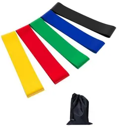 Set faixa da resistência da aptidão 5 níveis Latex Gym treinamento de força Loops de borracha bandas Fitness Equipment Esportes Brinquedos cinto yoga