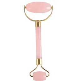 2018 New pink quartz Facial Relaxation Slimming Tool rose quartz Roller Massager jade massage stone For Face Neck Chin Wholesale ask