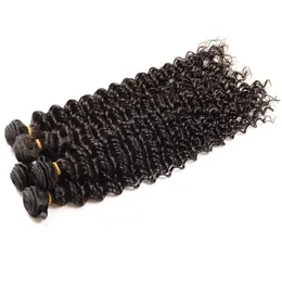 Unprocessed Cuticle Aligned Hair Brazilian Deep Wave Virgin Human Hair Bundles 5Pcs 500g Lot 10Inches To 30Inches Cut From One Donor Hair