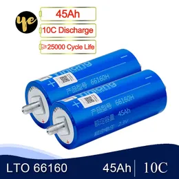 6pcs Lithium Titanate Battery LTO 66160 45Ah 2.3V 10C Discharge Cells for DIY 12V 24V 36V 48V EV Solar System Pack