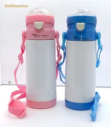 DIY värme sublimering sippy cup stainnless stål baby flaska 12oz 17 oz bärbara barnmuggar dubbel vägg vakuum matande omvårdnad flaska