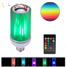 Light Bulb Bluetooth Speaker 8W E26 RGBW Changing Lamp Wireless Stereo Audio with 24 Keys Remote Control LED Bulbs usalight