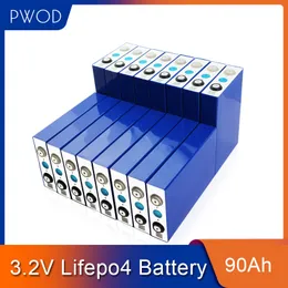 Pwod 32pcs 3.2V 90ah電池LifePo4リチウムホスファ大容量12V 24V 48V 90000mAh DIY太陽電池EU TXフリー