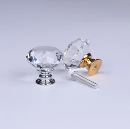 20-30mm Diamond Shape Design Crystal Glass Knobs Cupboard Drawer Pull Kitchen Cabinet Door Wardrobe Handles Hardware SN1887