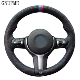 Black Genuine Leather Suede Car Steering Wheel Cover for BMW M Sport F30 F31 F34 X1 F07 X2 F10 F11 F25 F32 F33 F36 X3 F39 F48154r